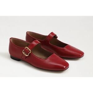 Sam Edelman Michaela Mary Jane Leather Flat in Red Size 8 1/2